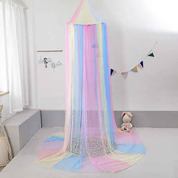 Sängyn katos valoilla Sängyn katos Verhot tytöille Toddler Sängyn katos tytöille Rainbow