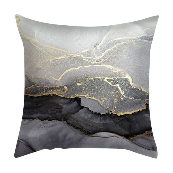 Sæt med 4 pudebetræk, 45x45 cm dekorative sofapudebetræk til soveværelse, sofa, stol, seng, have (marmorstruktur) White