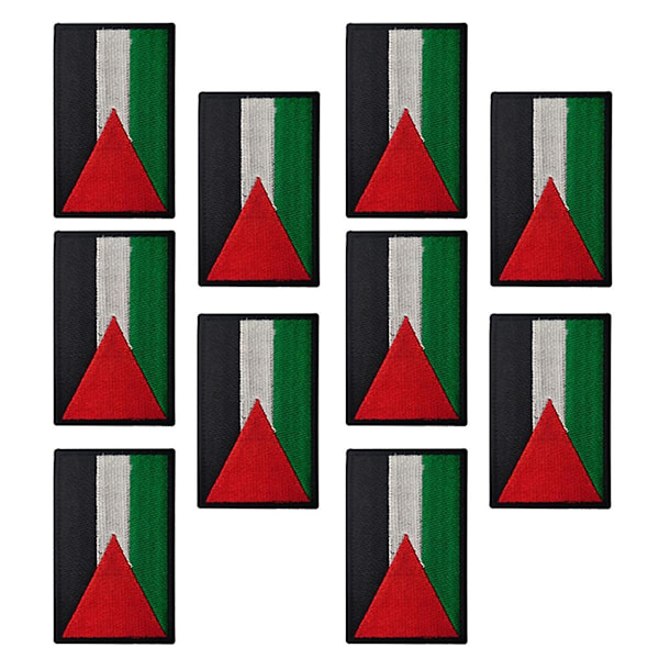 10 STK Palestina Flag Patches Armband Krokögla Stryk på broderimärke för utomhusbruk As Shown