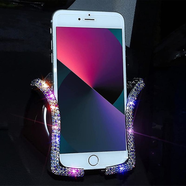 Crystal Rhinestone Car Air Vent Mount Clip Mobiltelefon Hållare För Iphone Samsung Auto Inredning Tillbehör Universal| | Mixed Pink