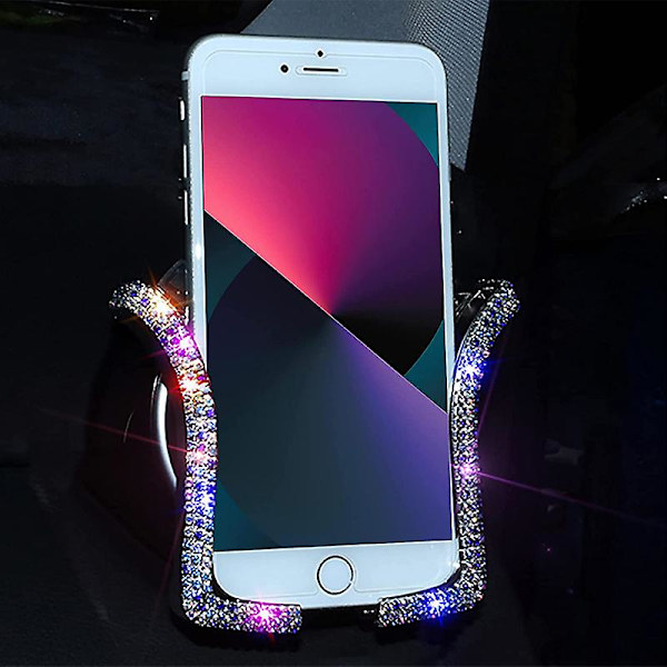 Crystal tekojalokivi Car Air Vent Mount Clip Matkapuhelinteline iPhonelle Samsung Auto Sisustustarvikkeet Universal| | Silver