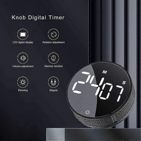 Digital kjøkkentimer, visuell timer stor LED-skjerm magnetisk timer for klasserom matlaging trening baking læring undervisning