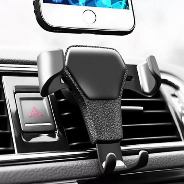 Gravity Car Air Vent Clip Universal Auto Phone Holder Mount Mobiltelefon Hållare Mobiltelefon Stativ Stöd För Iphone För Samsung| | Black