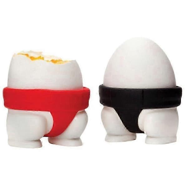 Sumo Äggkopp Set om 2, Roliga Påskäggkoppar, 5.5cm, Plast & Silikon
