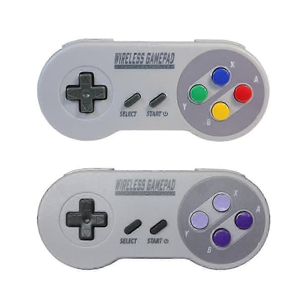 Trådløs spillkontroller for SNES Mini PC Windows NS Switch 2.4G Joypad GrayWhite