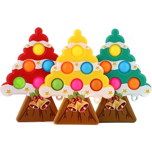 Julgransformad dekompressionsleksak, tidig inlärning Stress relief nyckelring för barn, vuxen (grön, 10 cm12,5 cm)