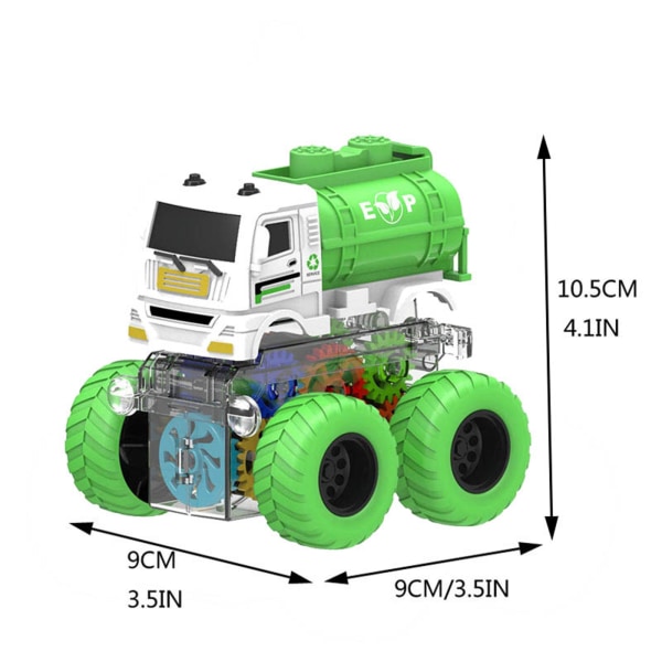 Friktionsdrivna leksaksbilar Push And Go Fordon Teknisk bil Militär bil Brandbil Monster Lastbil Leksaker Pojkar Present（Inbyggt batteri） B One Size