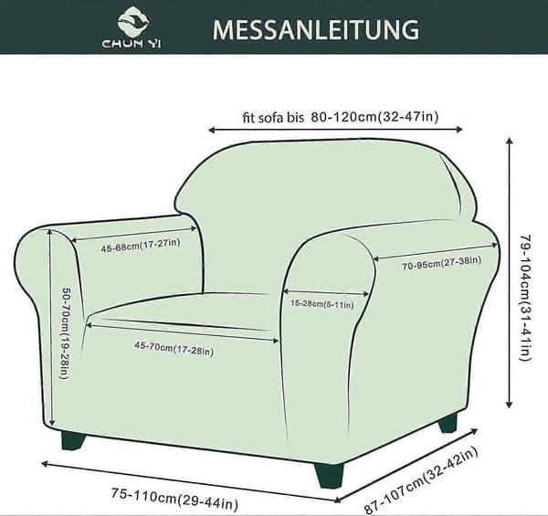 1 stk sofatrekk med stretch jacquard armlene, lenestoltrekk sofatrekk stuedekor (1 sete, grå)