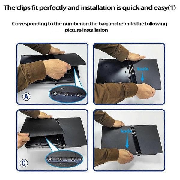 För PS5 Pro Disc Version Svart Frontplåtsfodral Premium Plast Speltillbehör Svart