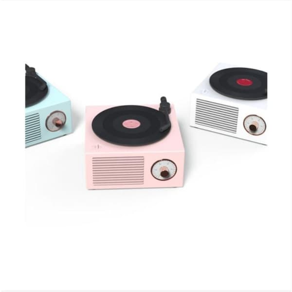 Lille trådløs multifunktionel Bluetooth vinylafspiller (pink)