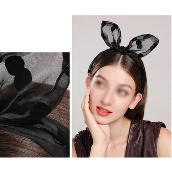 Korut korealainen päähine Hiusneulaverkko mesh pääpanta Söpö rusetti hiusnauha hiusnauha hiustarvikkeet naiselle (väri: A, koko
