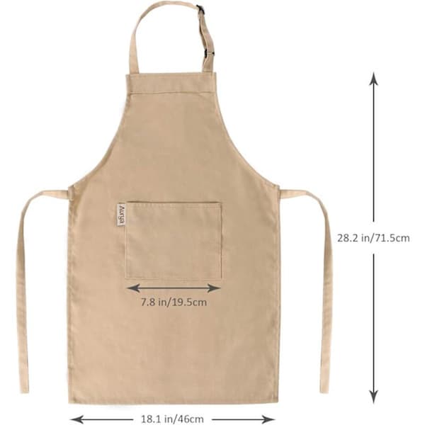 Forkle og kokkehattsett for barn - Justerbart forkle for gutter og jenter for matlaging og baking - Off-white