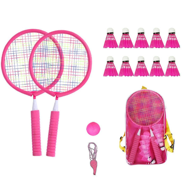 Badmintonracketsett for barn, Minibadmintonsett med 10 badmintonger for barn fra 2-12 år
