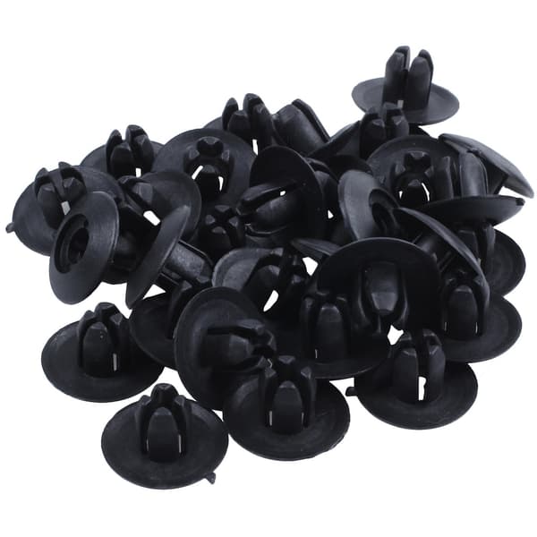 30x 8mm bilskjermklips passer for frontmonterte trykkfester, svarte