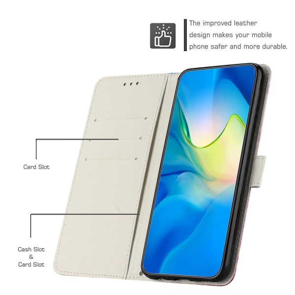 Marmorikuviotulostuspuhelimen cover Samsung Galaxy S23:lle, Pu-nahkainen taitettava jalusta kääntävä case hihnalla Rose Gold
