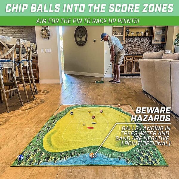1 set Chip Stick Golfspelsmatta med 16 greppgolfbollar och 1 chippingmatta