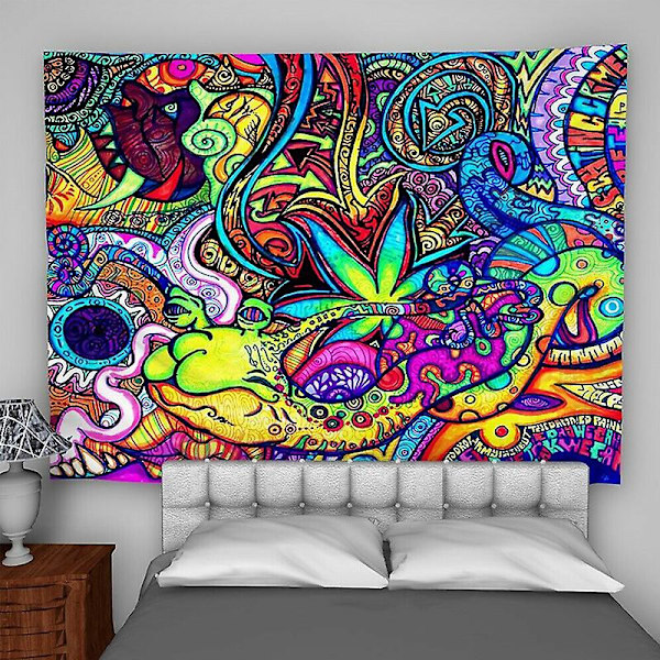 Psykedeelinen kuvakudos Trippy Abstrakti Peitto riippuva kodin seinäkoristelu 200x150cm
