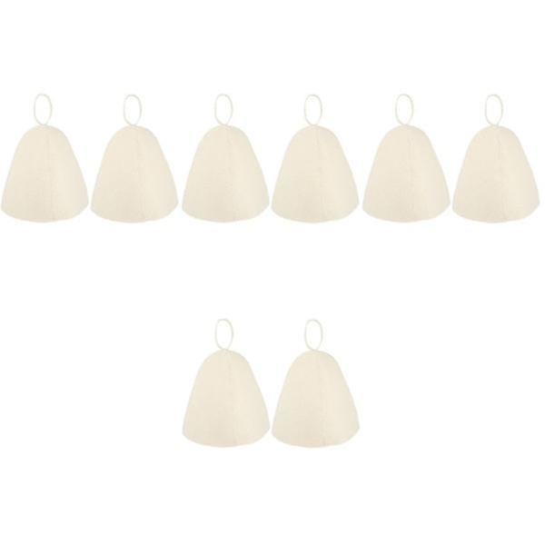 8 stk Filt badstuehatt fortykket Komfortabel badstuhatt badehatt Lett badstuehatt-yvan 8 pcs