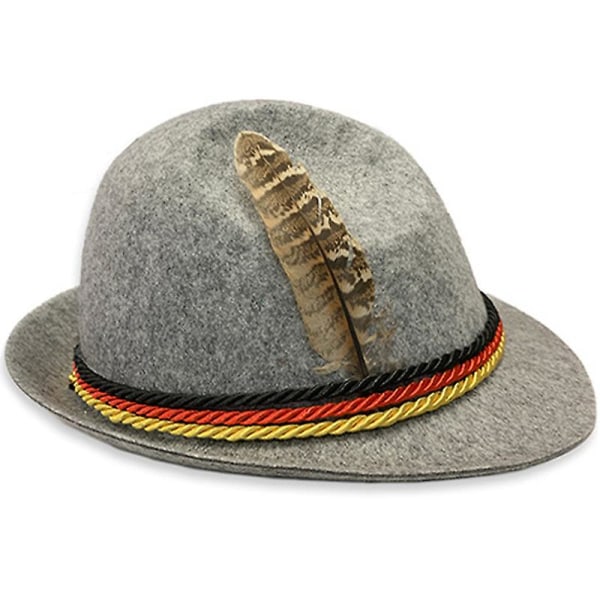 Miesten Oktoberfest-hattu Saksalainen Trenker Bavarian Beer Cap -juhlamekko Grey