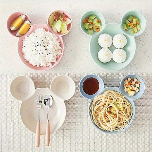4 stk., Mickey Wheat Bowl Straw Bestikk Minnie Bowl Gave Morsom Middagstallerken Fruktskål For Restaurantbruk 4pcs