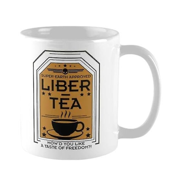 Keramisk krus for Helldivers 2, tåler oppvaskmaskin, 330 ml, Liber-Tea, mikrobølgeovn, te, kaffe, drikkevarer C