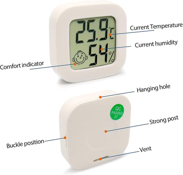 3 stk. Mini Digitalt Indendørs Termometer Hygrometer Fugtighed Temperatur LCD Display Bluetooth Sensor Trådløs
