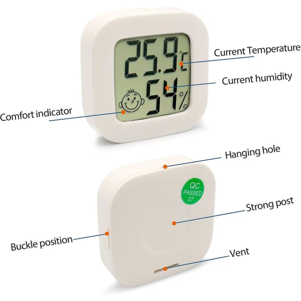 3 styks mini digitalt indendørs termometer Hygrometer Luftfugtighed Temperatur LCD-skærm Bluetooth-sensor trådløs