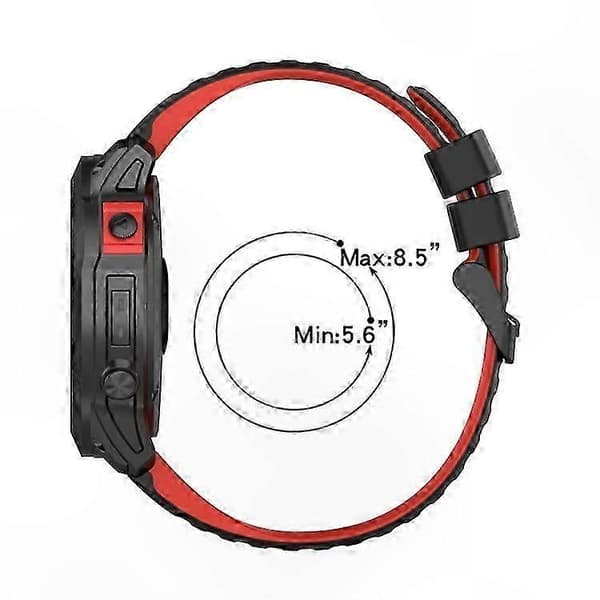 22 mm silikone farveblandingsurrem til Fenix 6 White-black