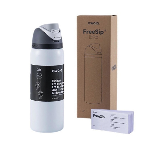 Stor 710ml Off-White Termosflaske for Eventyr black and white