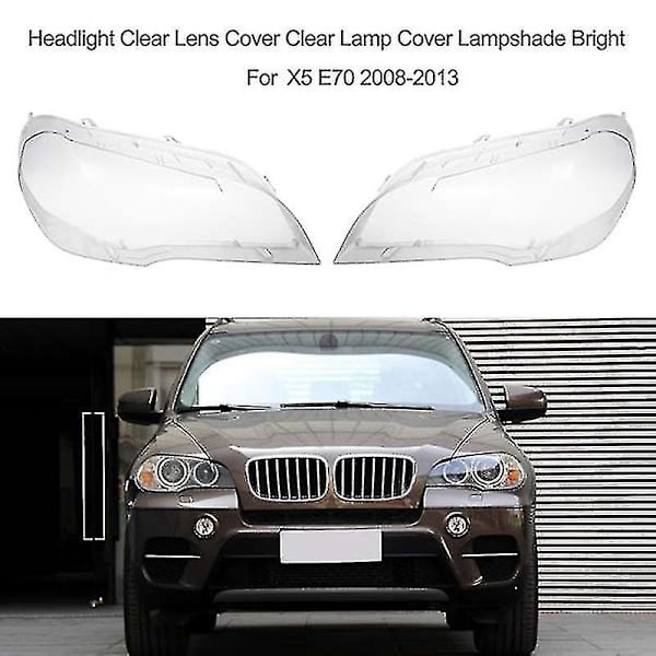 Auton kirkas ajovalon linssin cover vaihtoajovalon lampun cover X5 E70 2008-2013 vasen