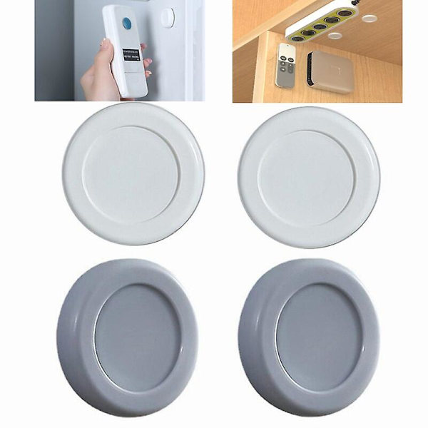 Magnetisk fjärrkontrollhållare, väggmonterad förvaringshylla för fjärrkontroll 2Pcs White and 2Pcs Grey