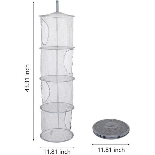 Hanging Storage Net, Hanging Toy Storage, 4-Layer Mesh Storage Basket Foldable Space-Saving Organizer for Soft Toys Clothes