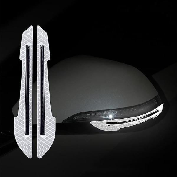 2kpl / set Auton taustapeili Heijastavat Tarrat Auto Styling Yöajoturvallisuus Varoitus Oven Häntä Heijastin Auton tarvikkeet| | 2pcs White
