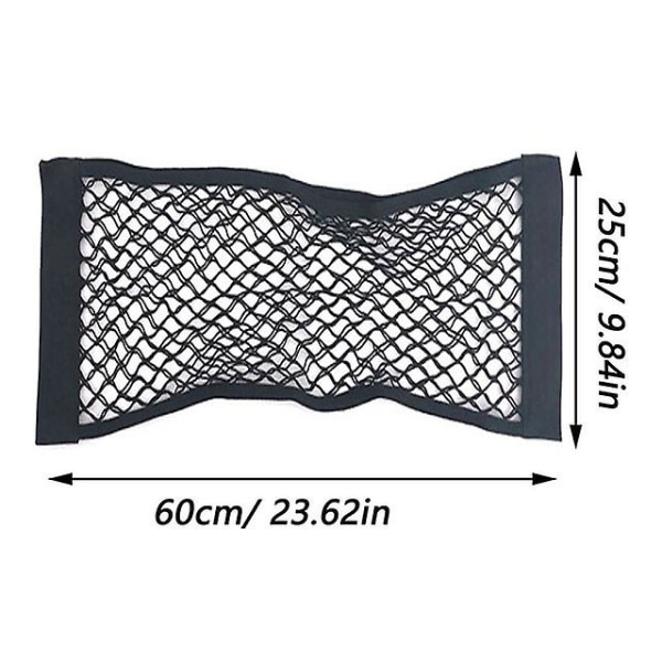 Bil Ryg Bag Bagagerum Opbevaring Net Sæde Elastisk Snor Net Magic Sticker Mesh Opbevaring Taske Auto Organizer Tilbehør Ryg Taske - Opbevaring Oprydning 25 x 60cm