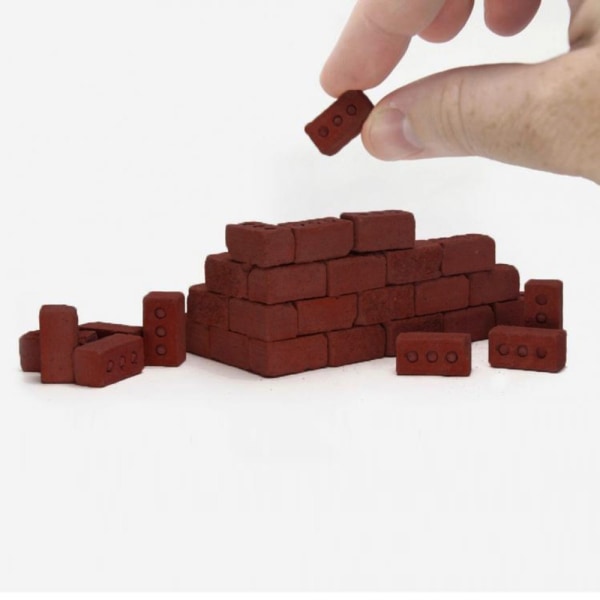 NYE 32 stk Mini Cinder Cinder Murstein Bygg din egen vegg Mini Red Bricks RD Red
