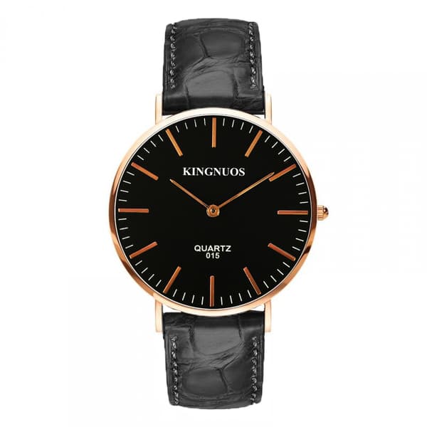 Eksplosiv motedekorasjon par koreansk damebelte kvartsklokke Bamboo Strap Black Dial black