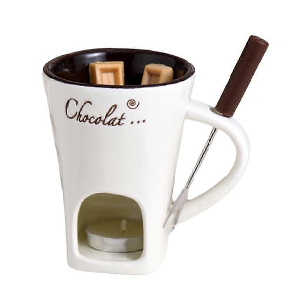 Fonduemuggesæt til chokolade, ost, mælkefløde
