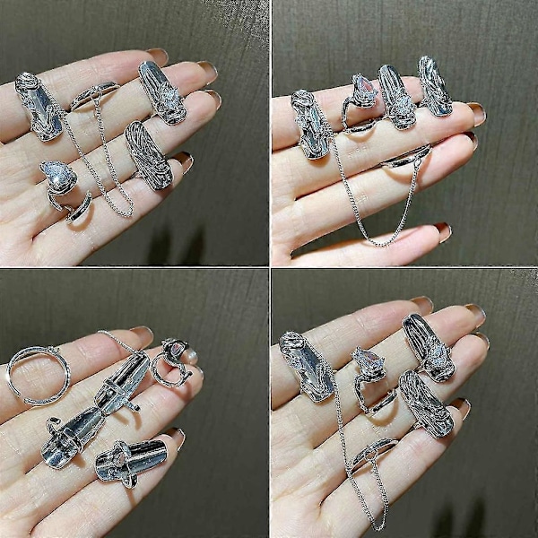 4 st Fingertip Nail Armor Rings Y2k Rings Justerbara Nail Rings Tillbehör