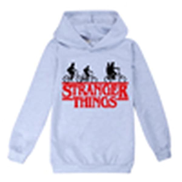 Stranger Things Hoodie Tröja Pullover Höst/Vinter Grå Grey 140cm