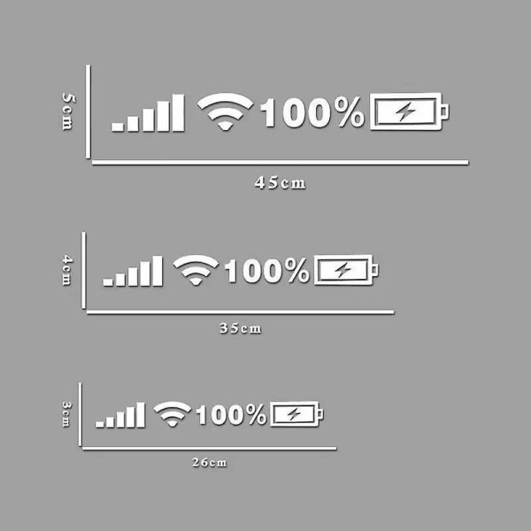 Bilvindrutedekaler Signal Wifi Power Vinyldekal Mobiltelefon Bildekaler Bilexteriör dekorativa tillbehörsdekaler - Bildekaler White 26x3cm