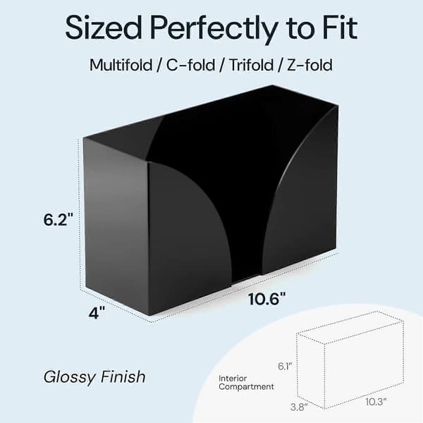 Sort Akryl Papirhåndkleholder Dispenser (1-pakning)