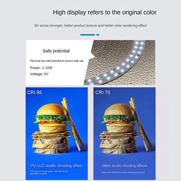 Led Softbox Portable Simple Folding Photography Studio med 12-farvet baggrundsklud