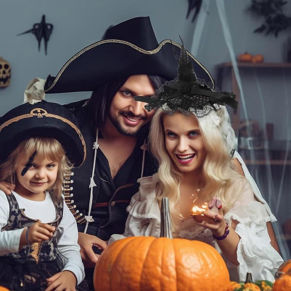 Halloween heksehathårbånd heksehat til at bære sort hårtilbehør