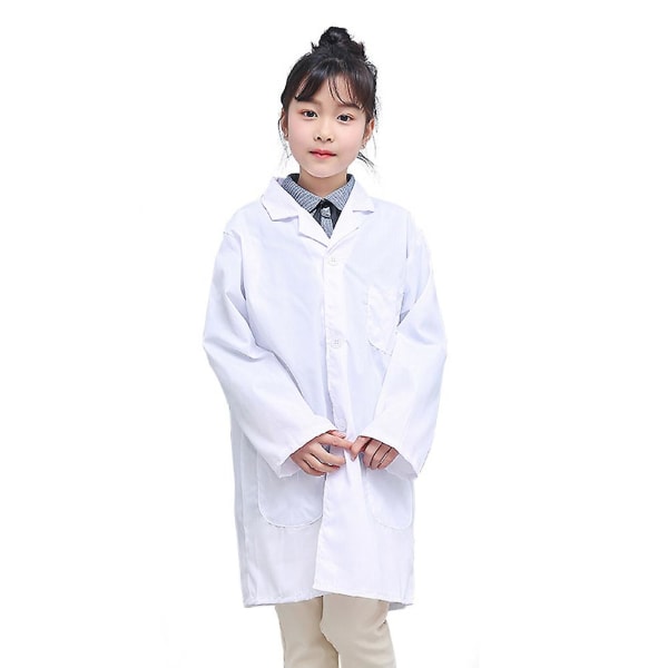 1 Stk Barnepleier Lege Hvit Lab Frakk Uniform Top Performance Costume Medical Thick 5