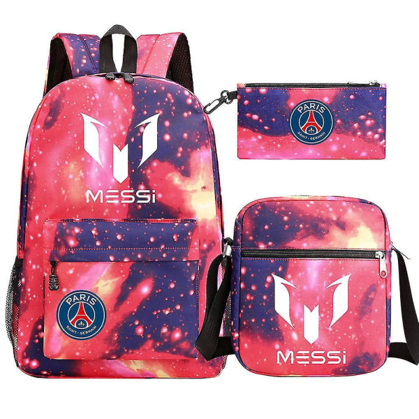 Ny Messi Man-ryggsäck: Unisex skolväskor för tonårsflickor och pojkar. Inkluderar 3st: Laptop, Casual Mochilas. Perfekt ryggsäck för kvinnor och män 5