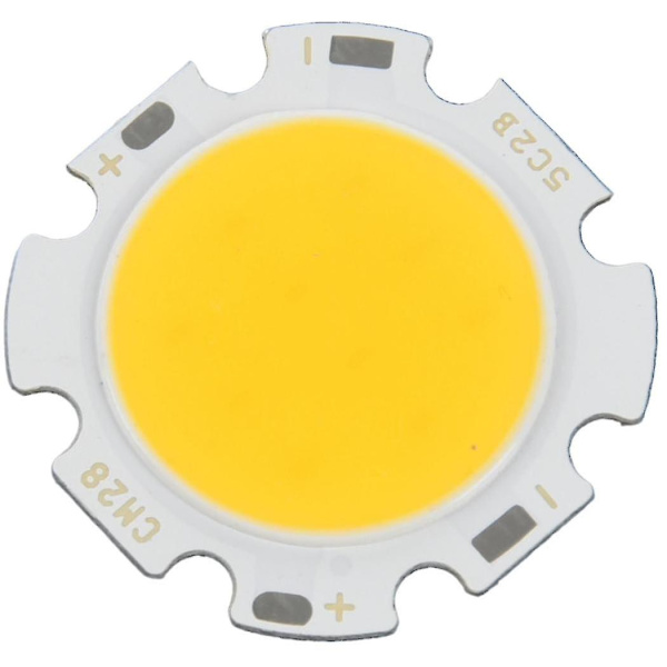 3x 5w Chip Light Round Cob Super Bright Led Light Led Lampe Pærer Varm hvid Dc15-17v