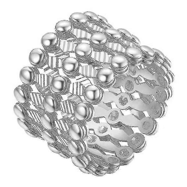 S925 Sølvring Armbånd 2-i-1 Transformerbart Ringarmbånd Teleskopisk Ring For Kvinner-Yvan Silver No Diamond