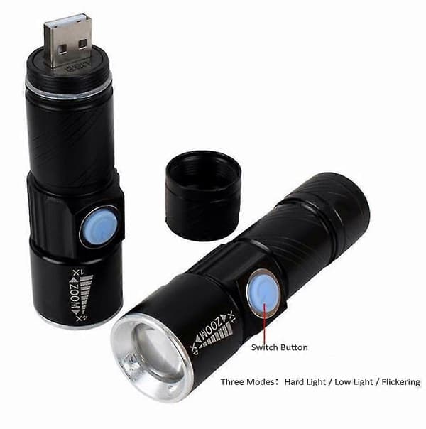 USB-Mini-Taskulamppu Alumiiniseos Taskulamppu LED Voimakas Valo Ladattava Taskulamppu Violet light
