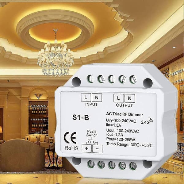 2x Triac RF lysdæmper til LED-lys 120W-288W med trykstyring