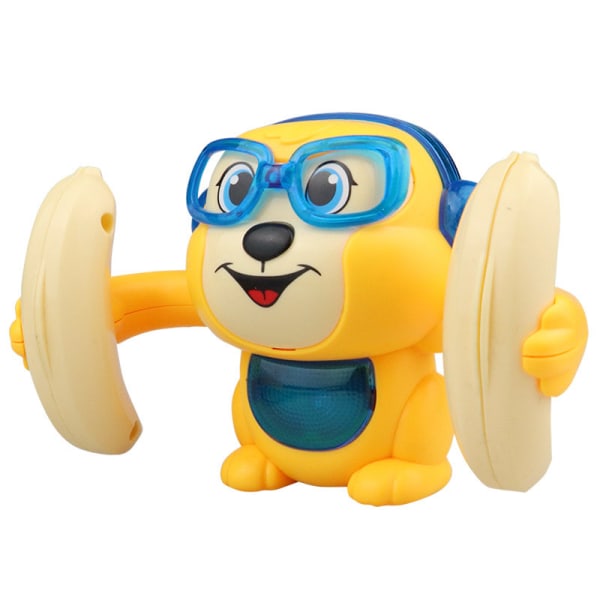 Elektrisk tumbling abe-kid legetøj, stemmestyring, induktion, lys og musik Yellow 13cm*8cm*9cm